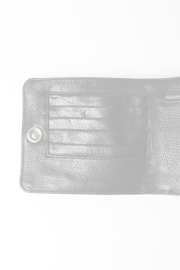 画像5:   CHROME HEARTS クロムハーツ WALLET-1 SNAP BLK HVY WT LTHR-／ワンスナップクロスボタン レザーウォレット {-BFS}  :CH202607-01-F  (5)