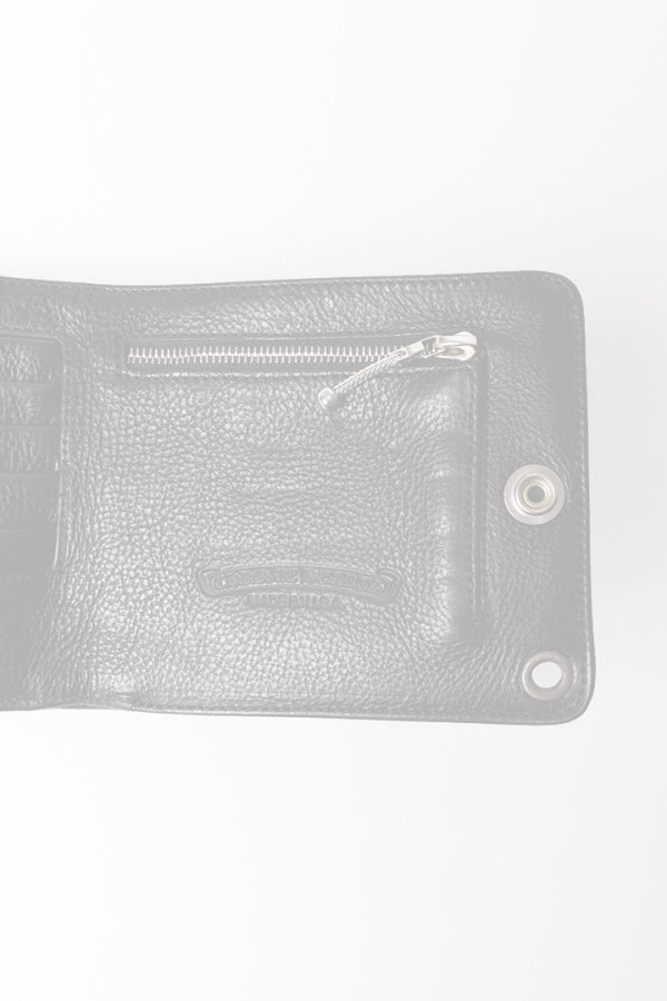画像6:   CHROME HEARTS クロムハーツ WALLET-1 SNAP BLK HVY WT LTHR-／ワンスナップクロスボタン レザーウォレット {-BFS}  :CH202607-01-F  (6)