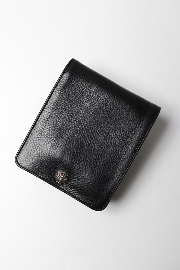 画像11: ★新品 インボイス付 CHROME HEARTS クロムハーツ WALLET-1 SNAP BLK HVY WT LTHR-／ワンスナップクロスボタン レザーウォレット{-BFS} (11)
