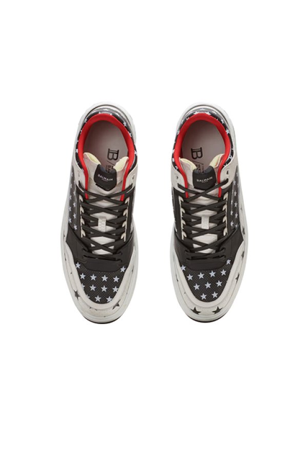 画像3: BALMAIN バルマン B-Court ミッドカット レザースニーカー スタープリント{-BDS} (3)