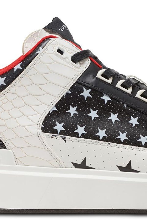 画像7: BALMAIN バルマン B-Court ミッドカット レザースニーカー スタープリント{-BDS} (7)