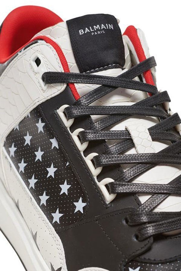 画像8: BALMAIN バルマン B-Court ミッドカット レザースニーカー スタープリント{-BDS} (8)