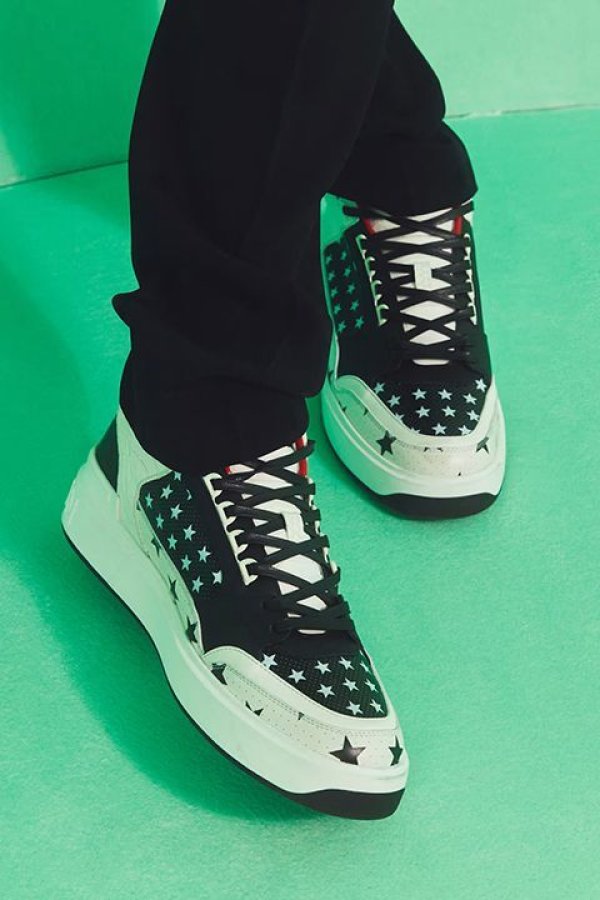 画像11: BALMAIN バルマン B-Court ミッドカット レザースニーカー スタープリント{-BDS} (11)