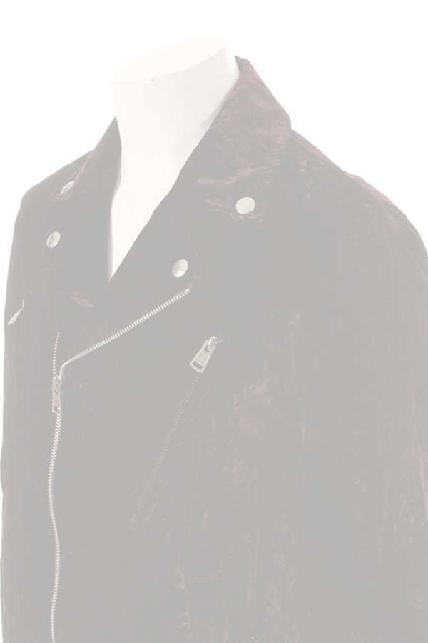 画像4:   DIET BUTCHER SLIM SKIN ダイエットブッチャー スリムスキン Crash velvet biker blouson{-AFA} (4)