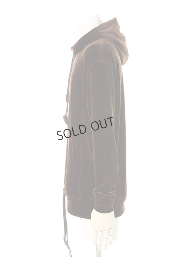 画像3: {SOLD}DIET BUTCHER SLIM SKIN ダイエットブッチャー スリムスキン Velor hooded sweat shirt{-AFA} (3)