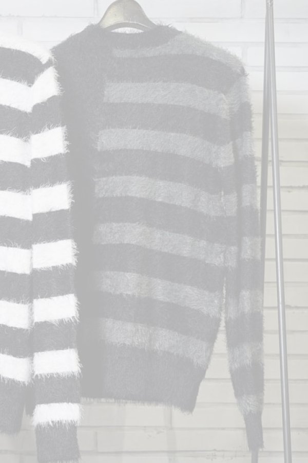 画像2:  {SOLD} DIET BUTCHER SLIM SKIN ダイエットブッチャー スリムスキン Shaggy asymmetry pullover knit{-AFA} (2)