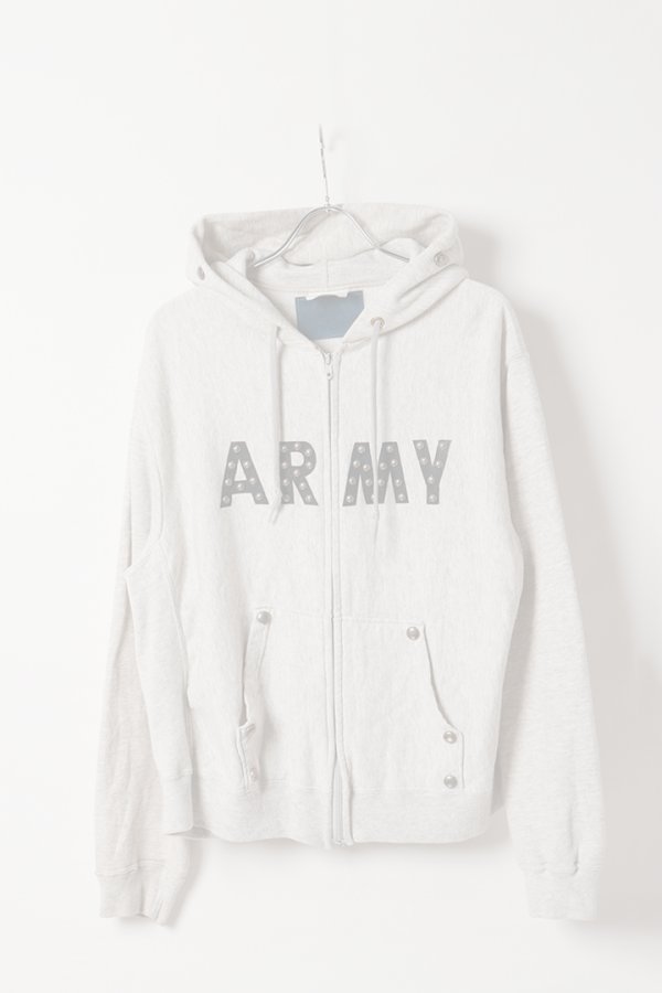 画像1:  {SOLD} DENIM DOCTORS デニムドクターズ US ARMY BIG NAIL STUDS ZIP HOODIE{-BEA} (1)