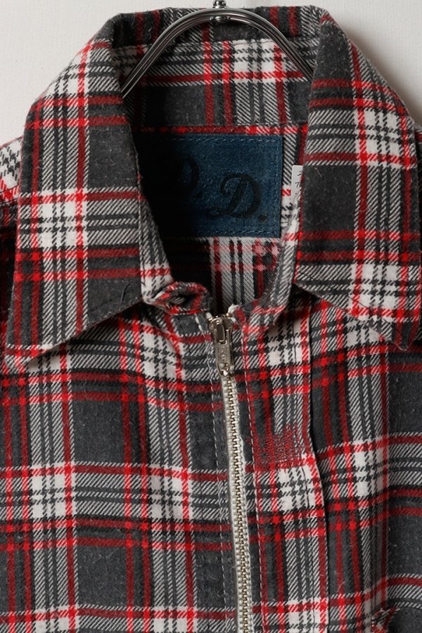 画像2: DENIM DOCTORS デニムドクターズ POCKET STUDS ZIP UP FLANNEL SHIRTS JACKET T-5{-BEA} (2)