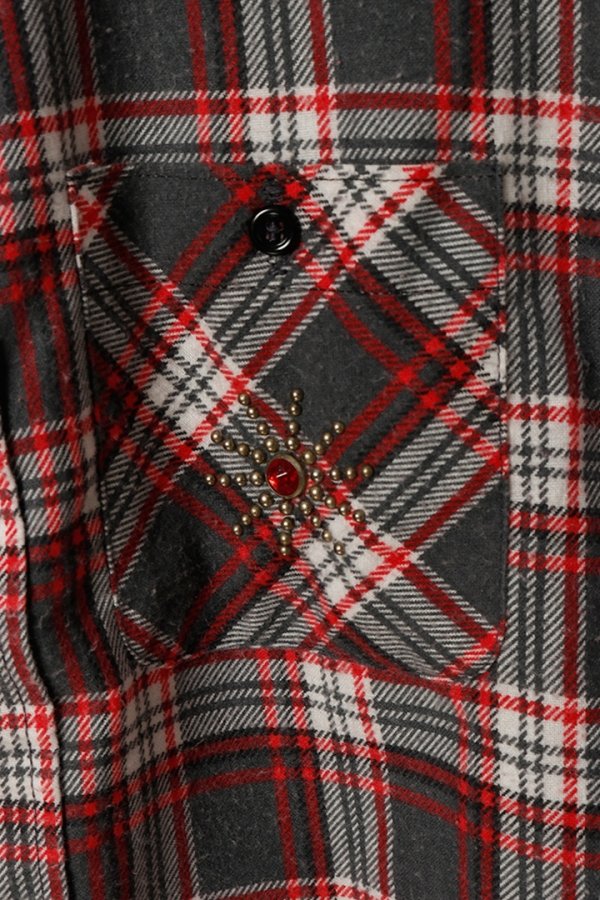画像3: DENIM DOCTORS デニムドクターズ POCKET STUDS ZIP UP FLANNEL SHIRTS JACKET T-5{-BEA} (3)