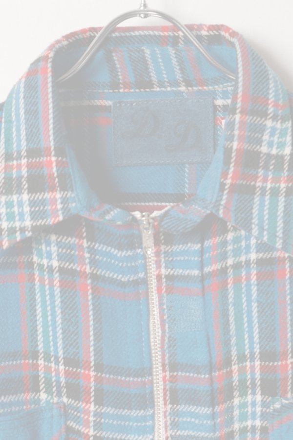 画像2:  {SOLD} DENIM DOCTORS デニムドクターズ POCKET STUDS ZIP UP FLANNEL SHIRTS JACKET T-5{-BEA} (2)