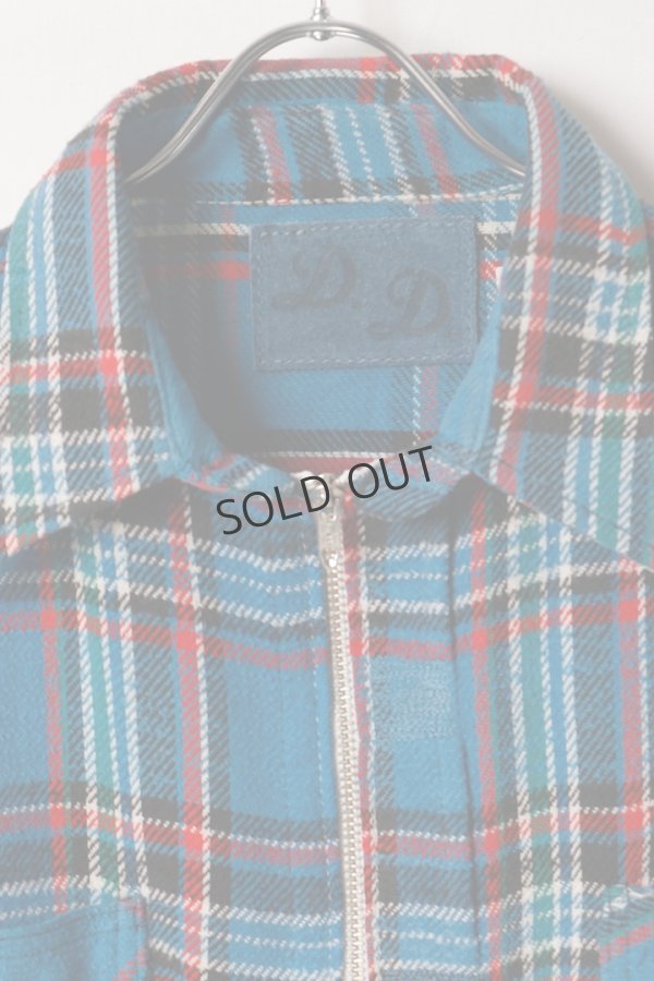 画像2: DENIM DOCTORS デニムドクターズ POCKET STUDS ZIP UP FLANNEL SHIRTS JACKET T-5{-BEA} (2)