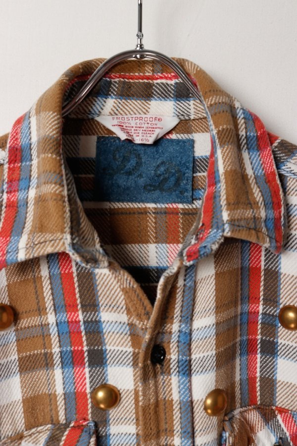 画像5: DENIM DOCTORS デニムドクターズ BIG NAIL STUDS FLANNEL SHIRTS - BODY STUDS T-6{-BEA} (5)