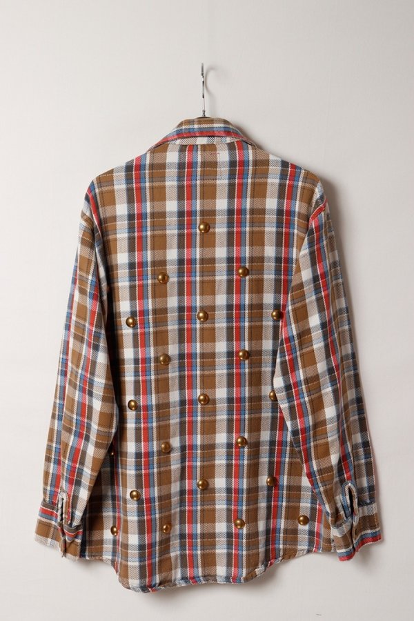 画像6: DENIM DOCTORS デニムドクターズ BIG NAIL STUDS FLANNEL SHIRTS - BODY STUDS T-6{-BEA} (6)