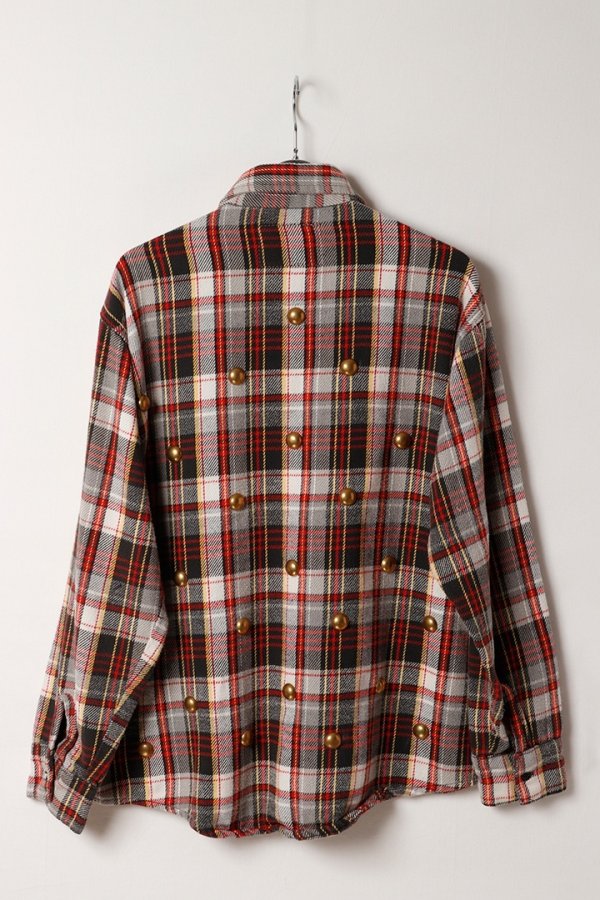 画像5: DENIM DOCTORS デニムドクターズ BIG NAIL STUDS FLANNEL SHIRTS - BODY STUDS T-6{-BEA} (5)