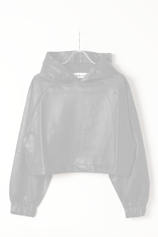 画像1:   ekat エカット(UNISEX) SOFT ECO LEATHER HOODIE{-BEA} (1)