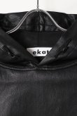 画像2: {SOLD}ekat エカット(UNISEX) SOFT ECO LEATHER HOODIE{-BEA} (2)
