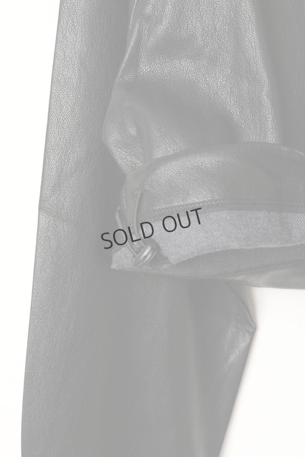 画像4: {SOLD}ekat エカット(UNISEX) SOFT ECO LEATHER HOODIE{-BEA} (4)