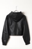 画像5: {SOLD}ekat エカット(UNISEX) SOFT ECO LEATHER HOODIE{-BEA} (5)