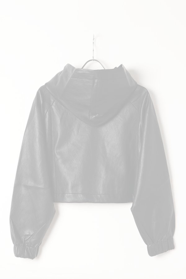 画像5:   ekat エカット(UNISEX) SOFT ECO LEATHER HOODIE{-BEA} (5)