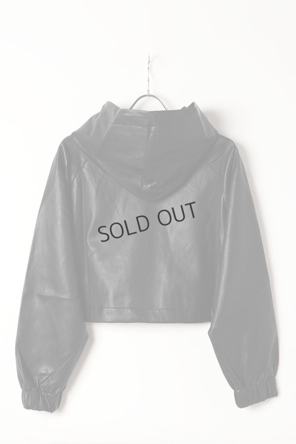 画像5: {SOLD}ekat エカット(UNISEX) SOFT ECO LEATHER HOODIE{-BEA} (5)