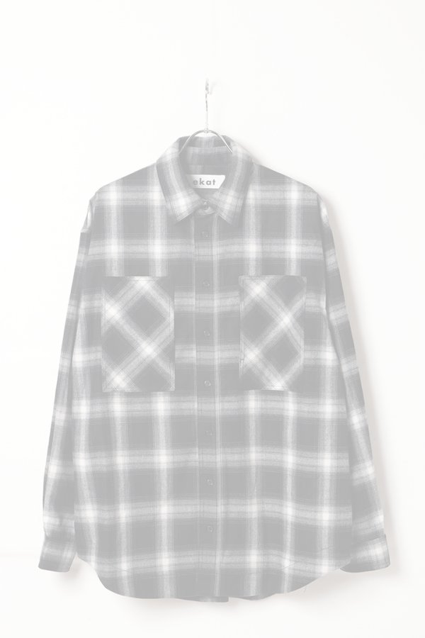 画像1:  {SOLD} ekat エカット(UNISEX) PATCH POCKET CHECK SHIRT{-BEA} (1)