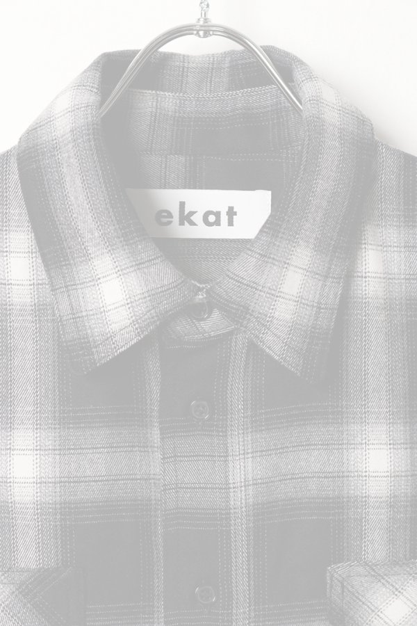 画像2:  {SOLD} ekat エカット(UNISEX) PATCH POCKET CHECK SHIRT{-BEA} (2)