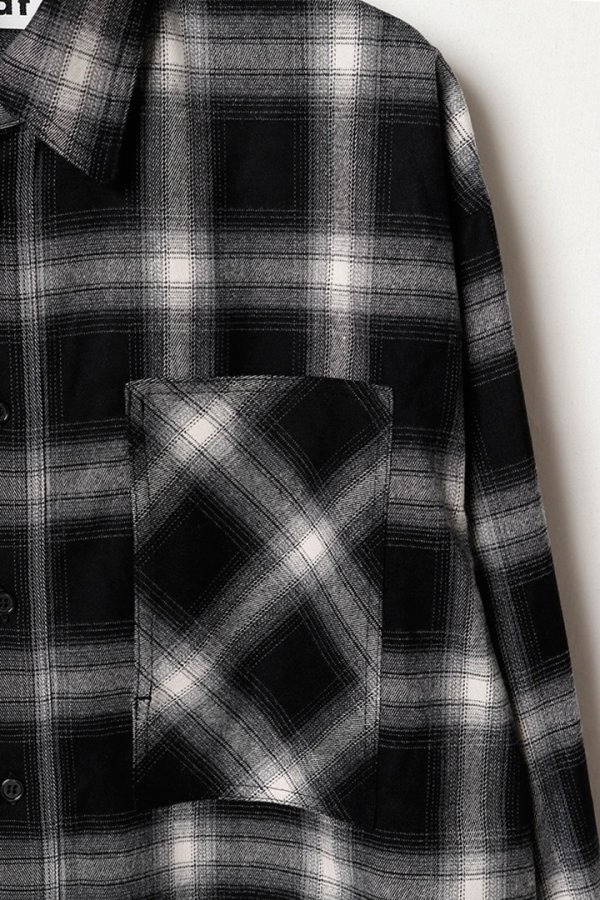 画像3: ekat エカット(UNISEX) PATCH POCKET CHECK SHIRT{-BEA} (3)