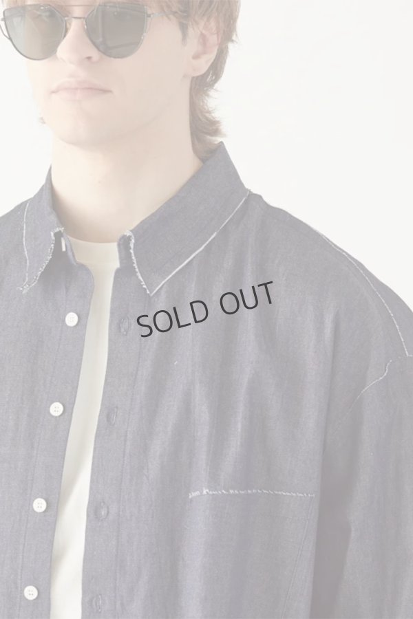 画像2: ekat エカット(UNISEX) CUT OFF DENIM SHIRT{-BFS} (2)