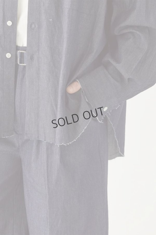 画像3: ekat エカット(UNISEX) CUT OFF DENIM SHIRT{-BFS} (3)