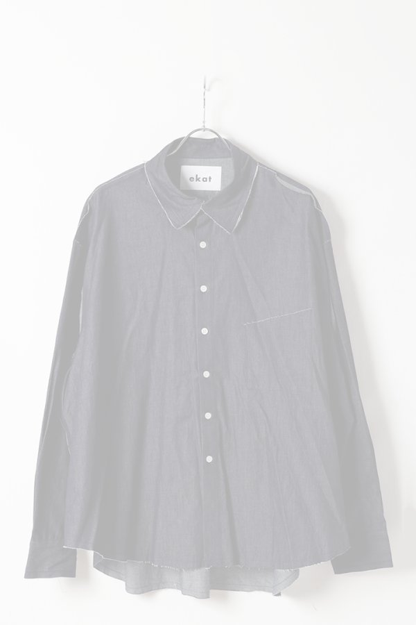 画像6:  {SOLD} ekat エカット(UNISEX) CUT OFF DENIM SHIRT{-BFS} (6)