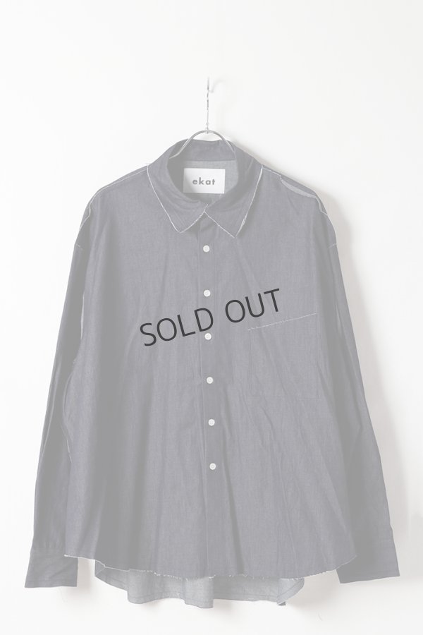 画像6: ekat エカット(UNISEX) CUT OFF DENIM SHIRT{-BFS} (6)