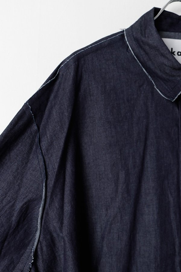 画像8: ekat エカット(UNISEX) CUT OFF DENIM SHIRT{-BFS} (8)