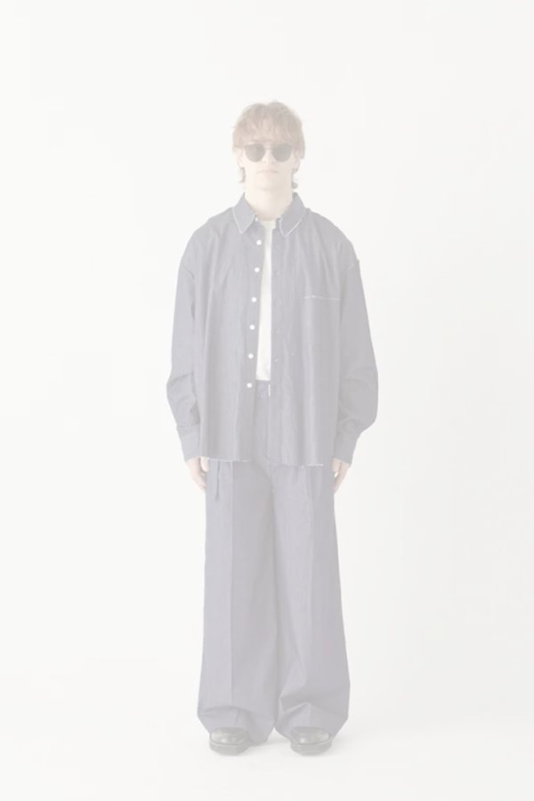 画像12:  {SOLD} ekat エカット(UNISEX) CUT OFF DENIM SHIRT{-BFS} (12)