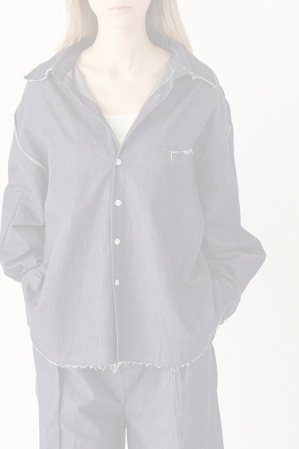 画像18:  {SOLD} ekat エカット(UNISEX) CUT OFF DENIM SHIRT{-BFS} (18)
