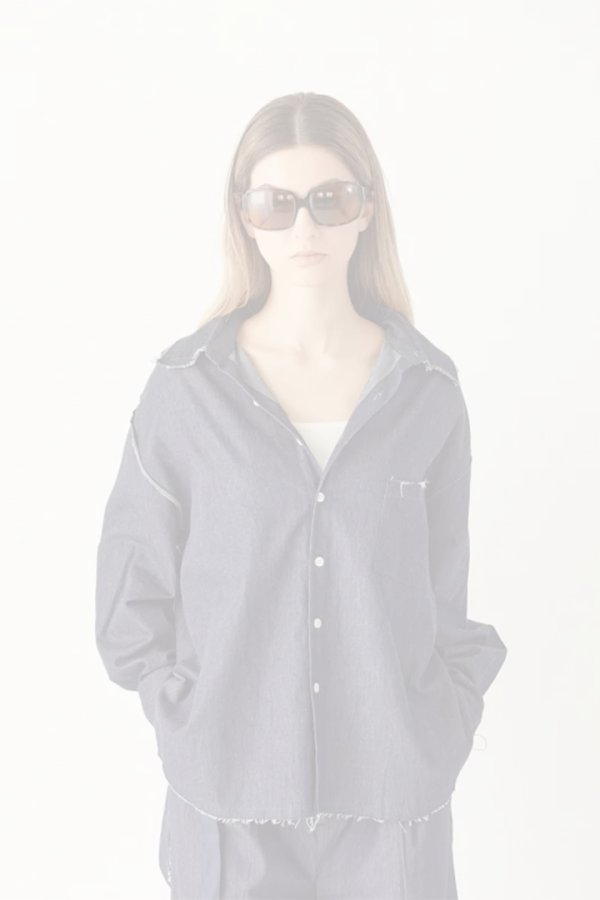 画像19:  {SOLD} ekat エカット(UNISEX) CUT OFF DENIM SHIRT{-BFS} (19)