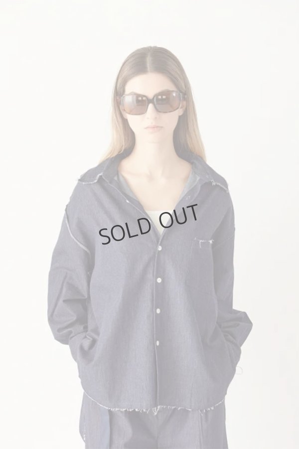 画像19: ekat エカット(UNISEX) CUT OFF DENIM SHIRT{-BFS} (19)