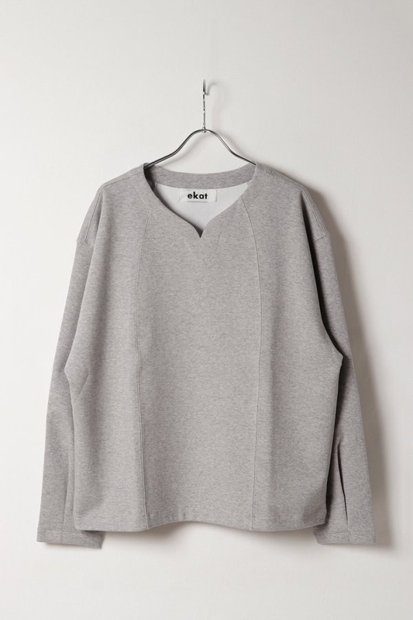 画像1: ekat エカット(UNISEX) V NECK DROST SWEAT{-BFS} (1)