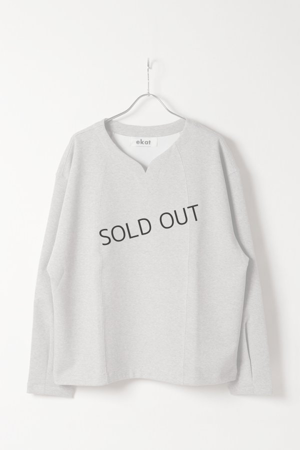 画像1: ekat エカット(UNISEX) V NECK DROST SWEAT{-BFS} (1)