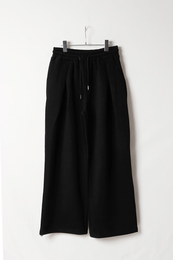 画像1: ekat エカット(UNISEX) FRONT TUCK WIDE SWEAT PANTS{-BFS} (1)