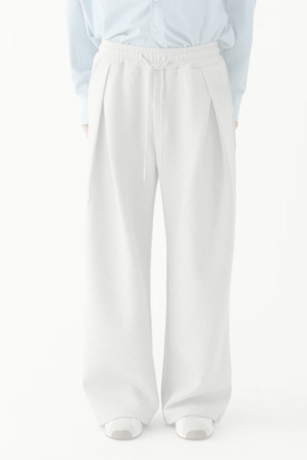 画像1:   ekat エカット(UNISEX) FRONT TUCK WIDE SWEAT PANTS{-BFS} (1)
