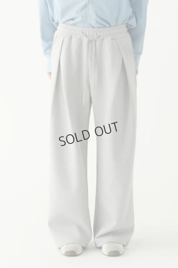 画像1: {SOLD}ekat エカット(UNISEX) FRONT TUCK WIDE SWEAT PANTS{-BFS} (1)