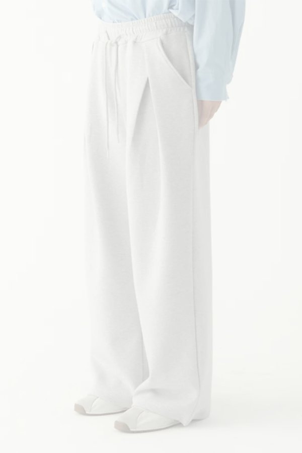 画像2:   ekat エカット(UNISEX) FRONT TUCK WIDE SWEAT PANTS{-BFS} (2)