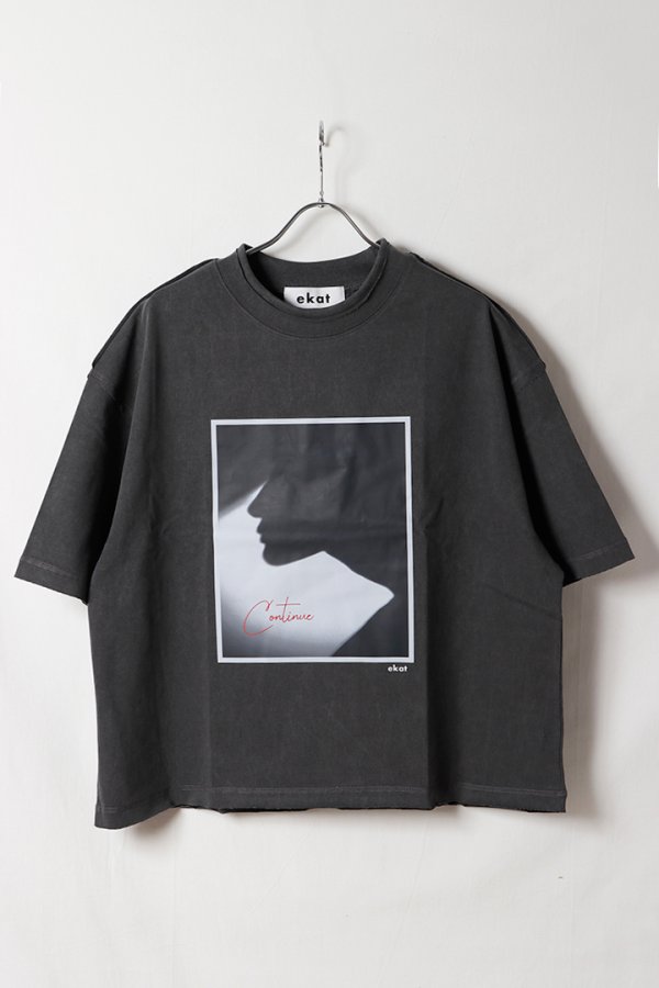 画像1: ekat エカット(UNISEX) SHADOW LAYERED T SHIRTS{-BFS} (1)