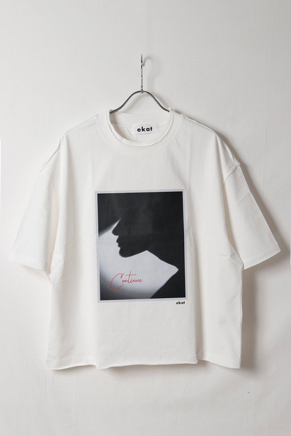 画像1: ekat エカット(UNISEX) SHADOW LAYERED T SHIRTS{-BFS} (1)