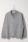 画像1: ekat エカット(UNISEX) DAMAGE V NECK KNIT{-BEA} (1)