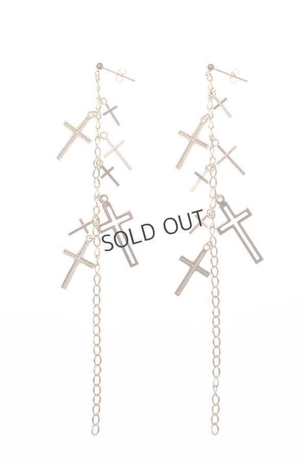 画像1: {SOLD}Enasoluna エナソルーナ Greed cross pierced グリードクロスピアス{-ADS} (1)