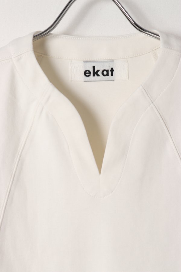 画像2: ekat エカット(UNISEX) 3D PATTERN U NECK TOPS{-BEA} (2)