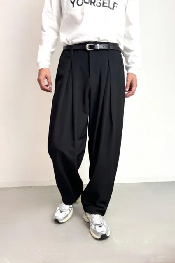 画像12: ekat エカット(UNISEX) DOUBLE TUCK WIDE PANTS{-BEA} (12)
