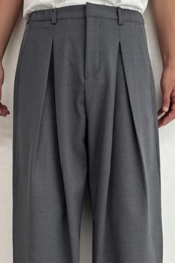画像9: ekat エカット(UNISEX) DOUBLE TUCK WIDE PANTS{-BEA} (9)
