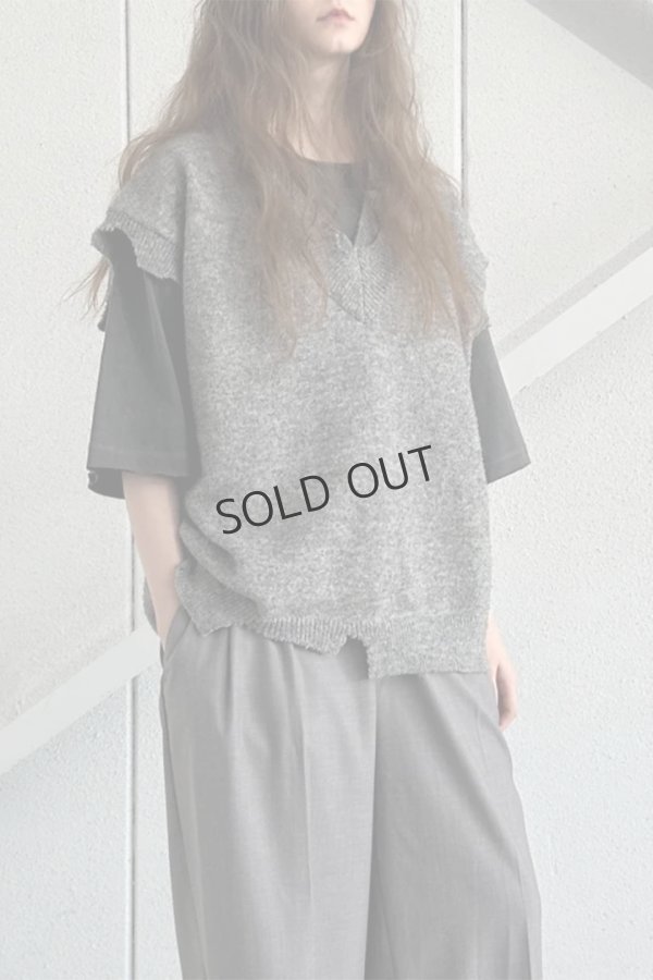 画像6: {SOLD}ekat エカット(UNISEX) DAMAGE LAYERED KNIT VEST{-BEA} (6)